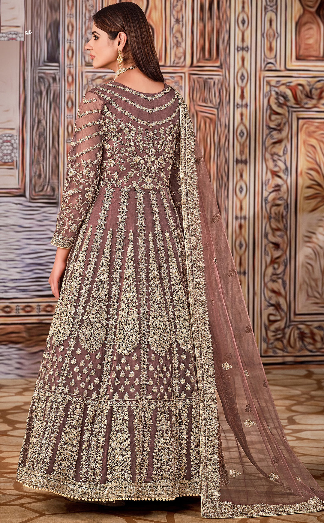 Butterfly Net Anarkali Suit with Heavy Sequins & Hand Work