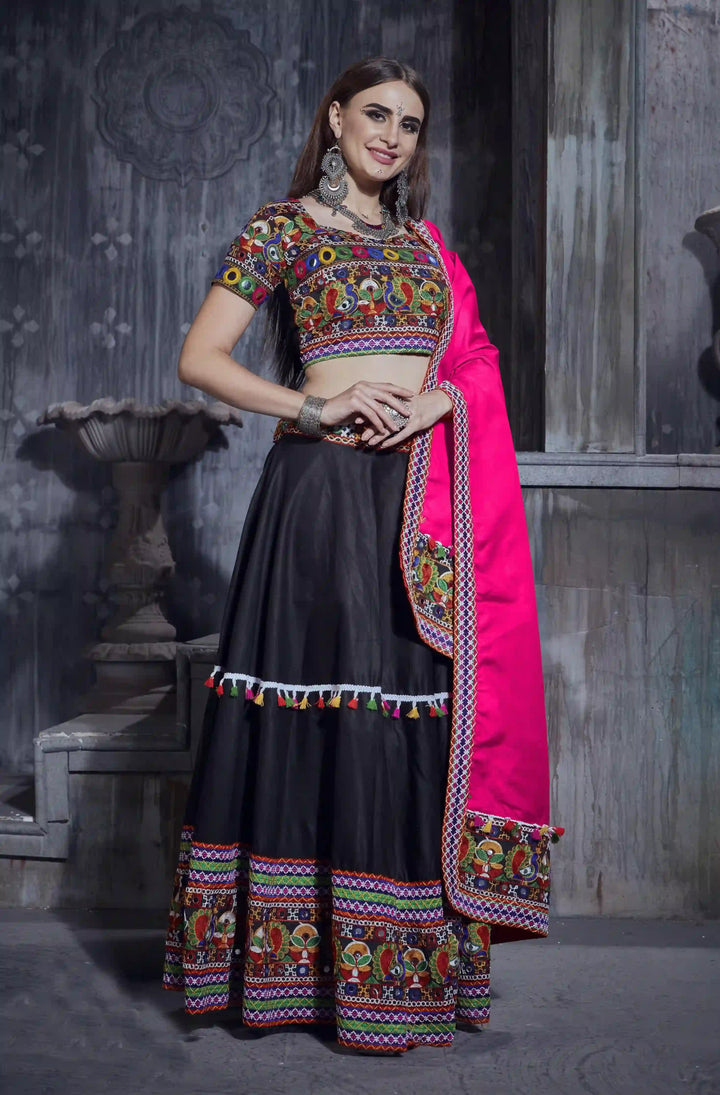 Art Silk Designer Lehenga Choli | Special Gamthi Embroidery for a Traditional Look