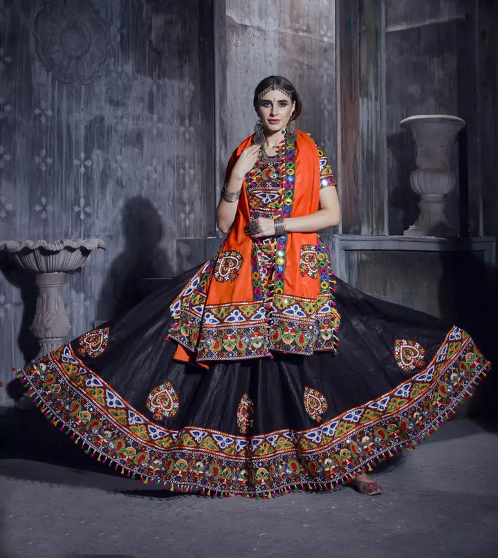 Art Silk Designer Lehenga Choli | Gamthi Embroidery Work  traditional wear