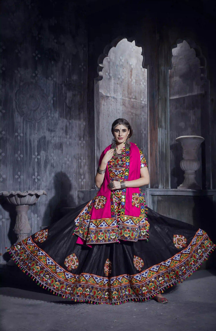 Art Silk Designer Lehenga Choli | Gamthi Embroidery Work  traditional wear
