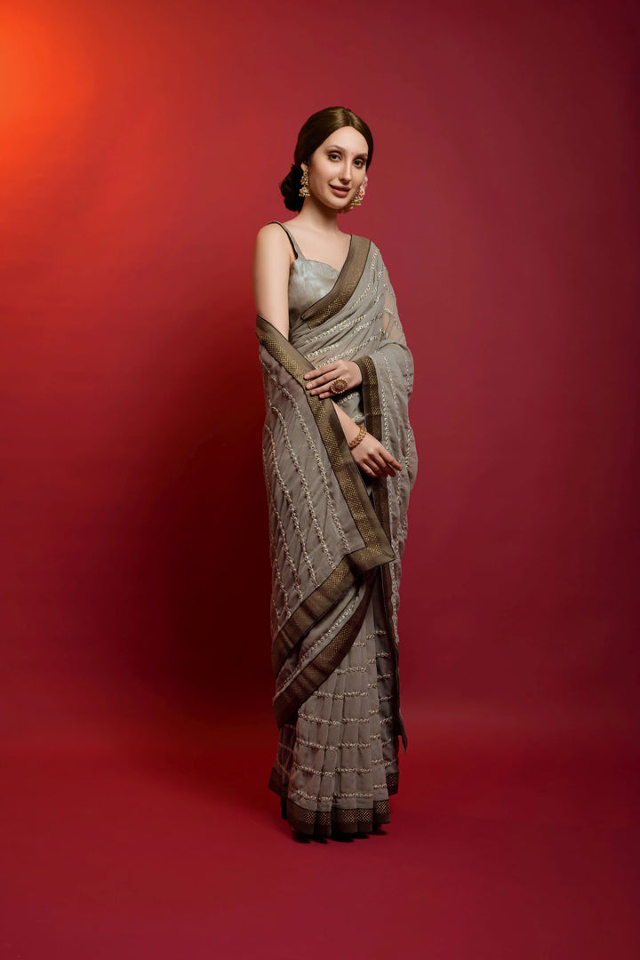 Luxurious Georgette Saree with | A Captivating Traditional Ensemble