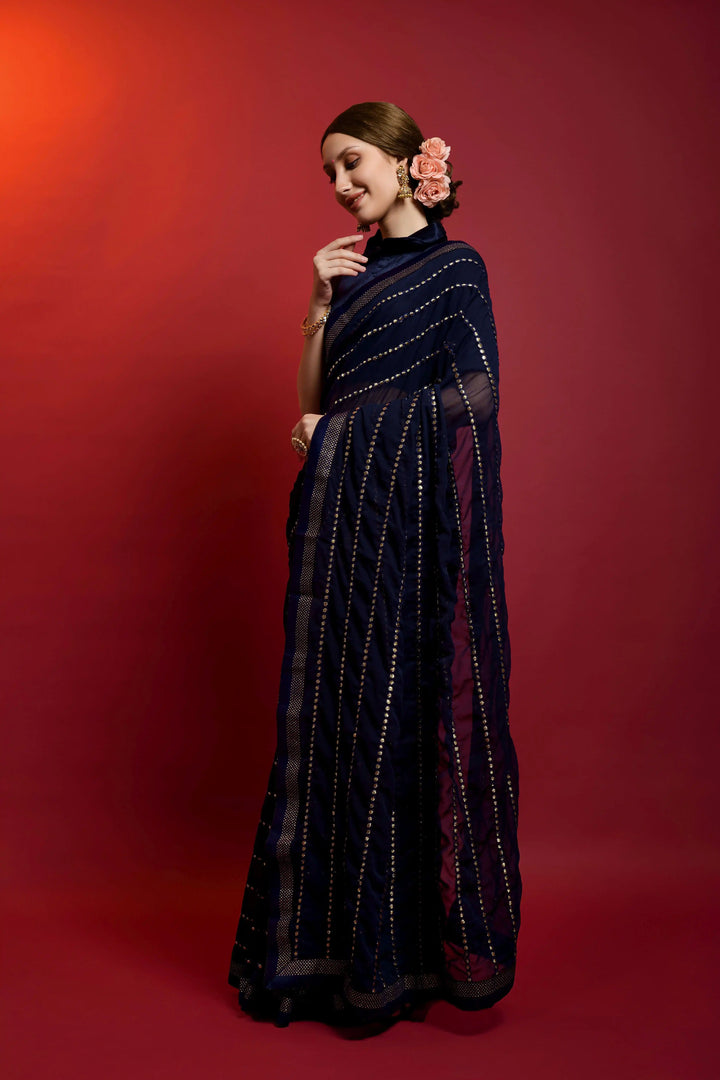 Luxurious Georgette Saree with | A Captivating Traditional Ensemble