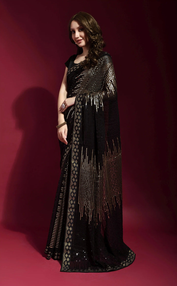 Luxurious Georgette Saree with | A Captivating Traditional Ensemble