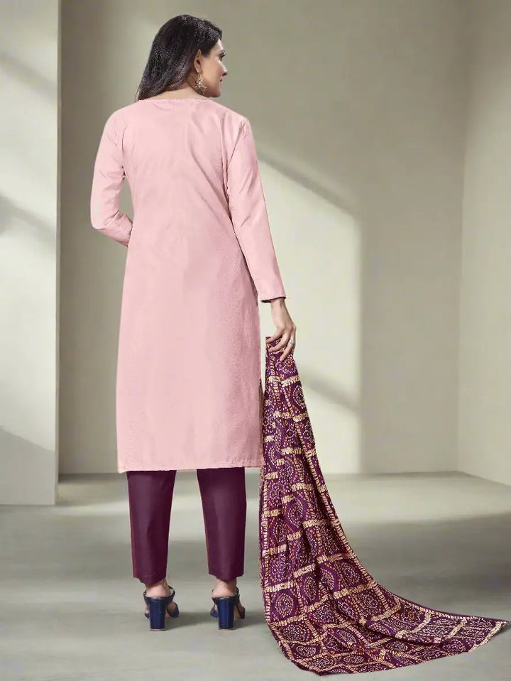 Casual Wear Parampara Silk Suit | Embroidered Kameez with Chinon Dupatta