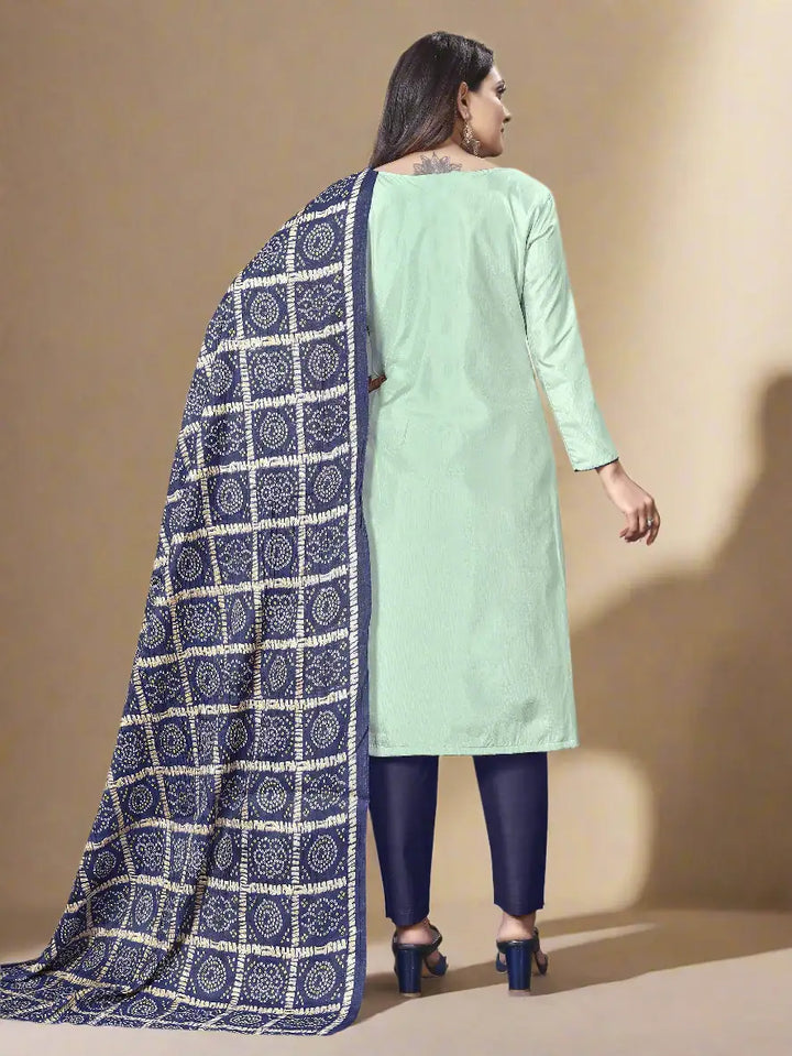 Casual Wear Parampara Silk Suit | Embroidered Kameez with Chinon Dupatta