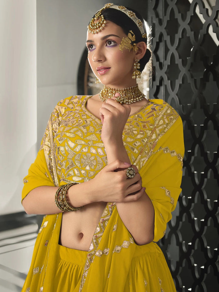 Georgette Lehenga | Thread & Sequin Embroidery | Wedding & Party Wear