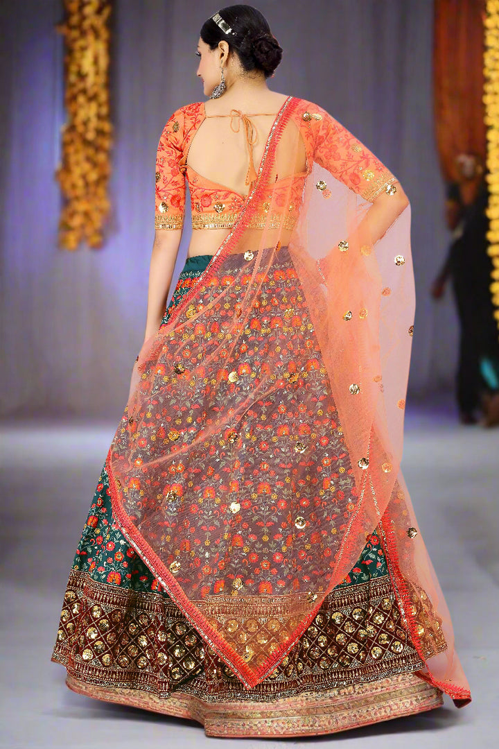 Designer Art-Silk Lehenga with Thread & Sequin Embroidery | Wedding & Reception