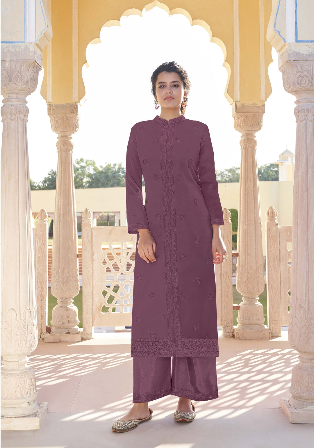 Stylish Georgette & Muslin Set | Elegant Designer Thread Embroidery