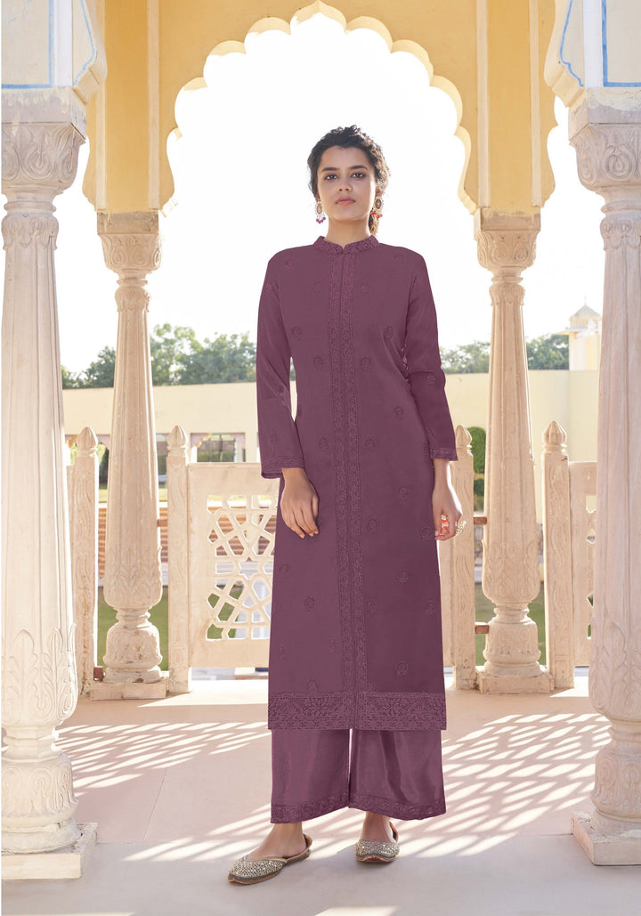 Stylish Georgette & Muslin Set | Elegant Designer Thread Embroidery