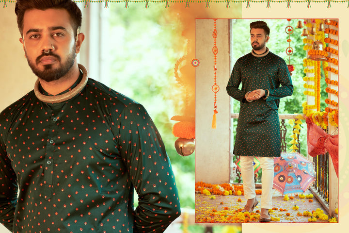 Designer Gajji Silk Kurta | Printed Work for Traditional Navratri Events