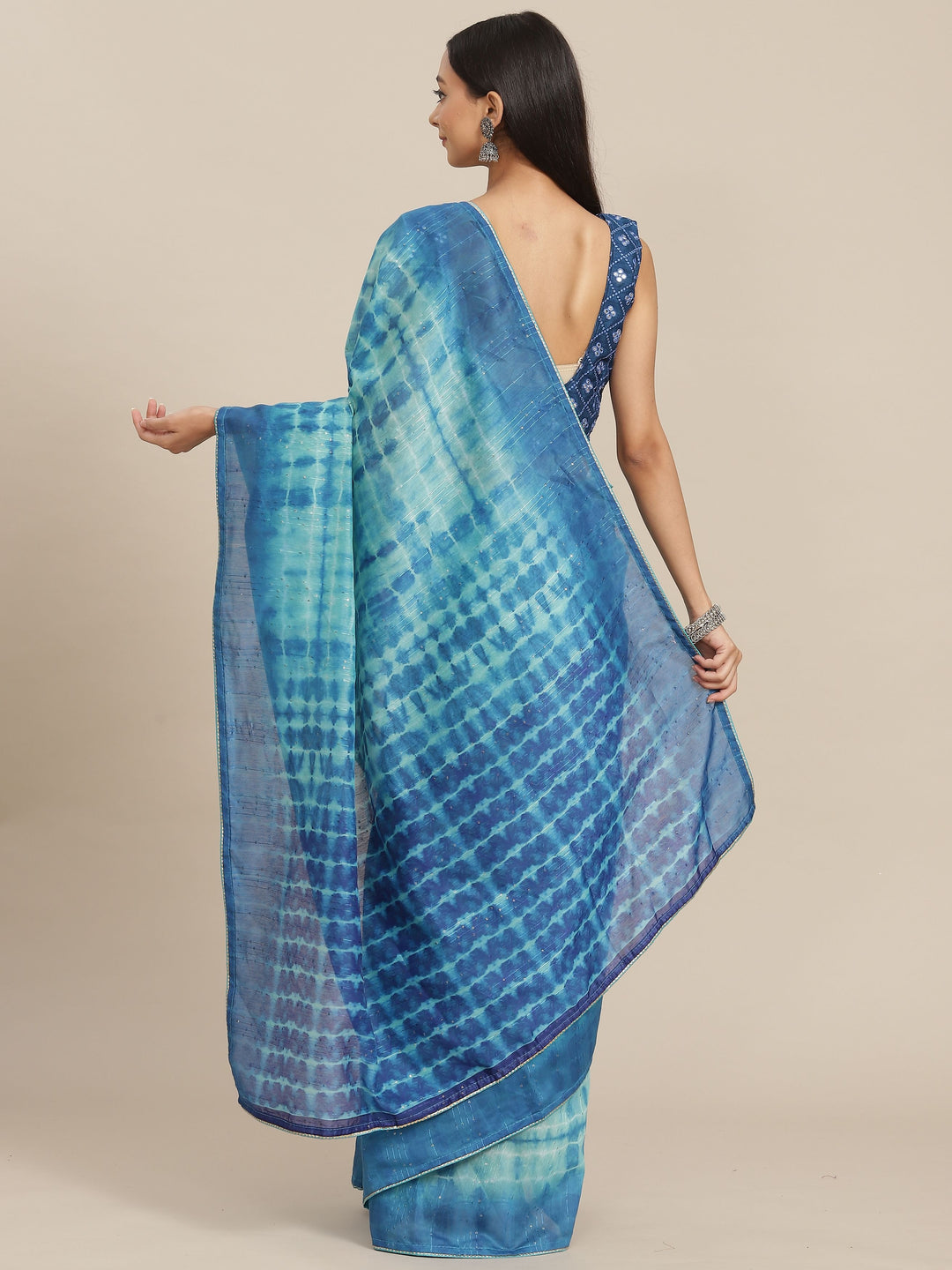 Designer Printed Art-Silk Saree with Sequined Embroidery | Wedding Festive Wear