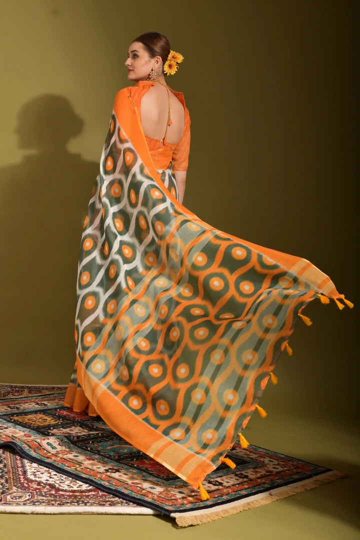 Linen Digital Printed Saree | Ideal for Weddings & Festive Occasions with Elegance