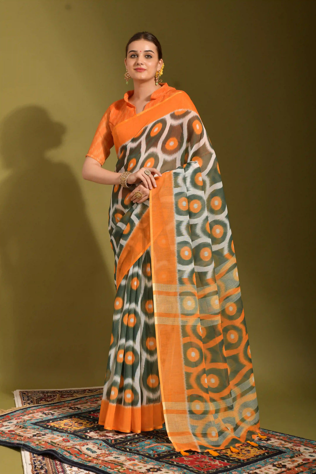 Linen Digital Printed Saree | Ideal for Weddings & Festive Occasions with Elegance