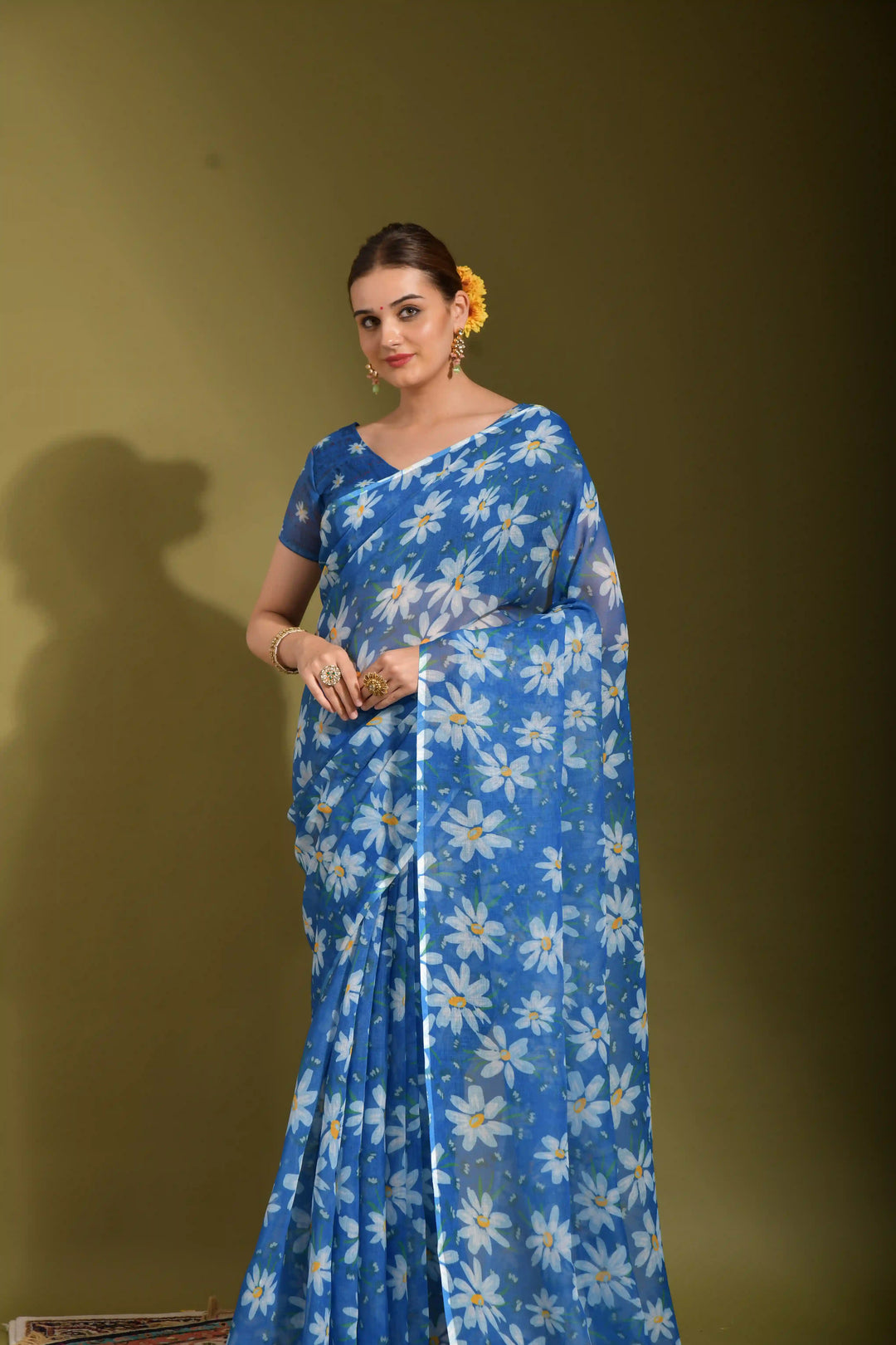 Linen Digital Printed Saree | Traditional Wedding & Festive Wear with Elegant Design