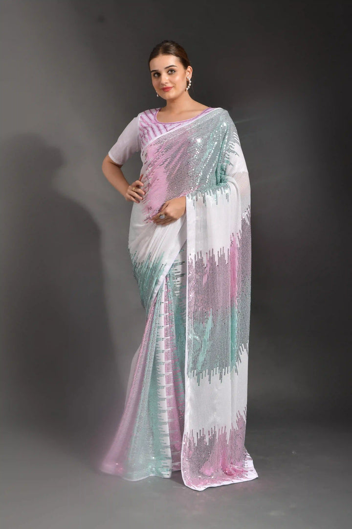 Luxurious Georgette Saree with | A Stylish and Sophisticated Choice