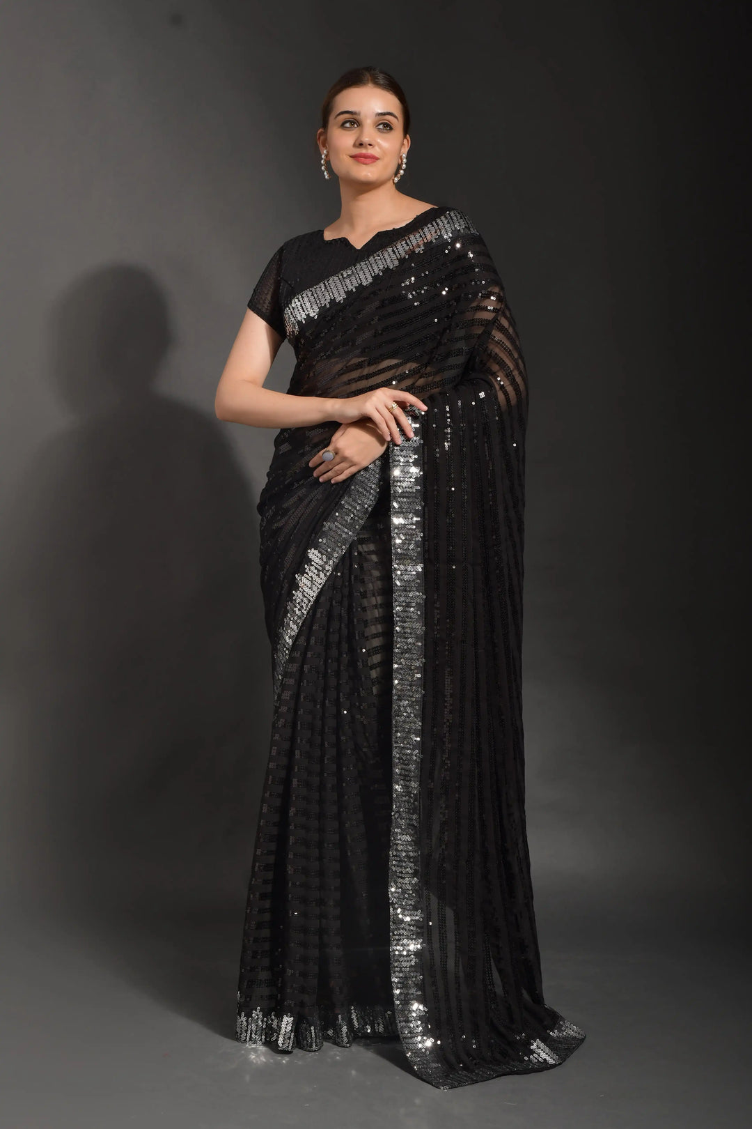 Luxurious Georgette Saree with | Crafted for Timeless Elegance