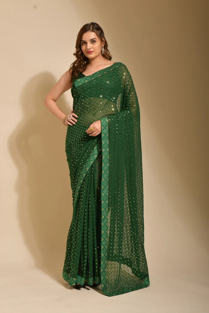 Radiant Georgette Saree with | A Graceful Addition to Your Wardrobe