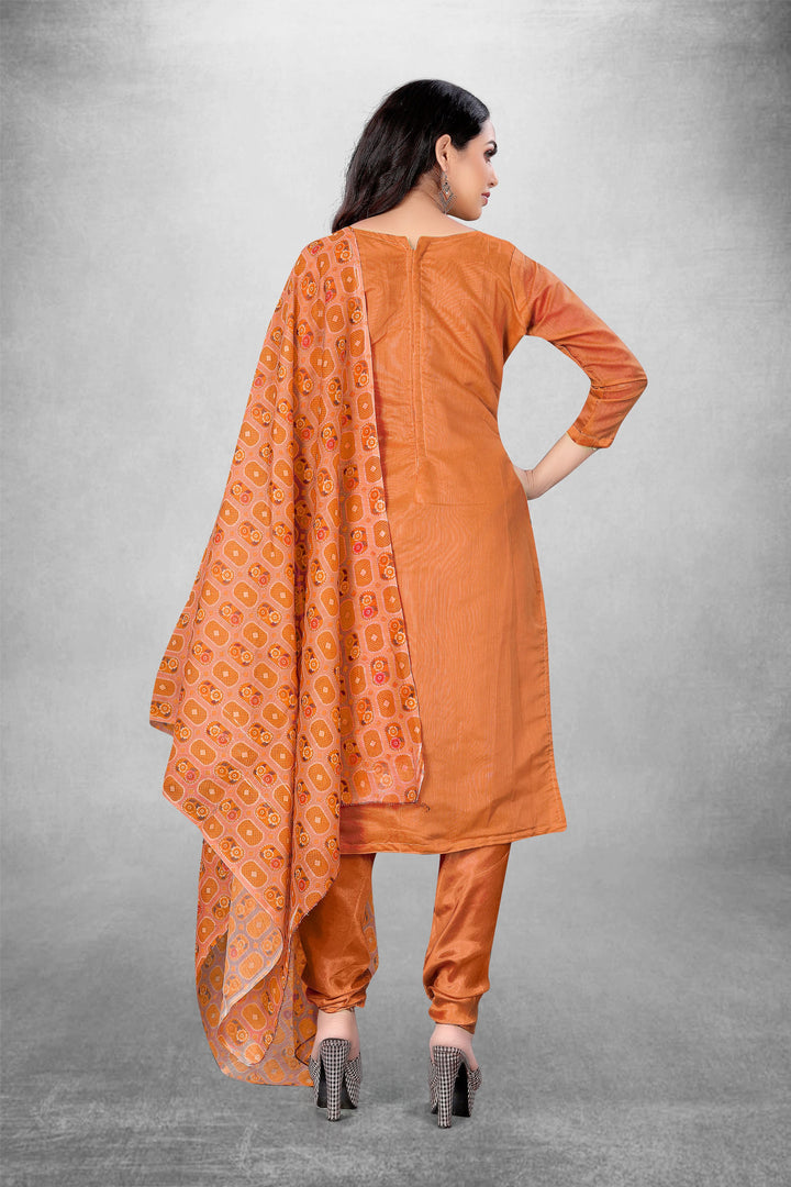 Stylish Chanderi Kurti Set | Digital Printed Dupatta & Embroidery Work