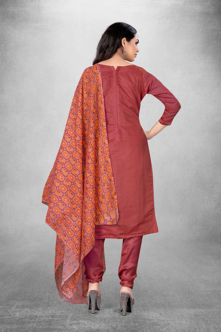 Stylish Chanderi Kurti Set | Digital Printed Dupatta & Embroidery Work