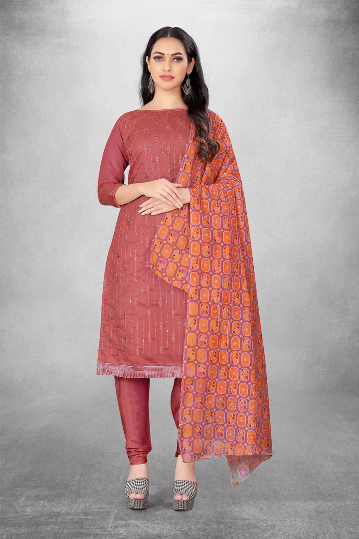 Stylish Chanderi Kurti Set | Digital Printed Dupatta & Embroidery Work