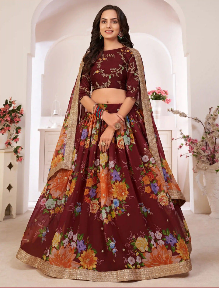 Gorgeous Georgette Lehenga with Dupatta | Perfect for Weddings and Celebrations