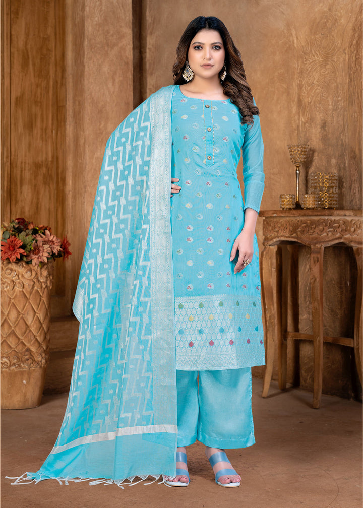 Banarasi Silk Salwar Kameez | Elegant Woven Designer