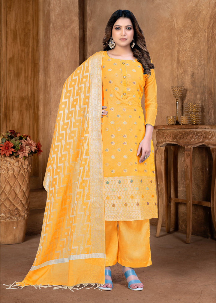 Banarasi Silk Salwar Kameez | Elegant Woven Designer