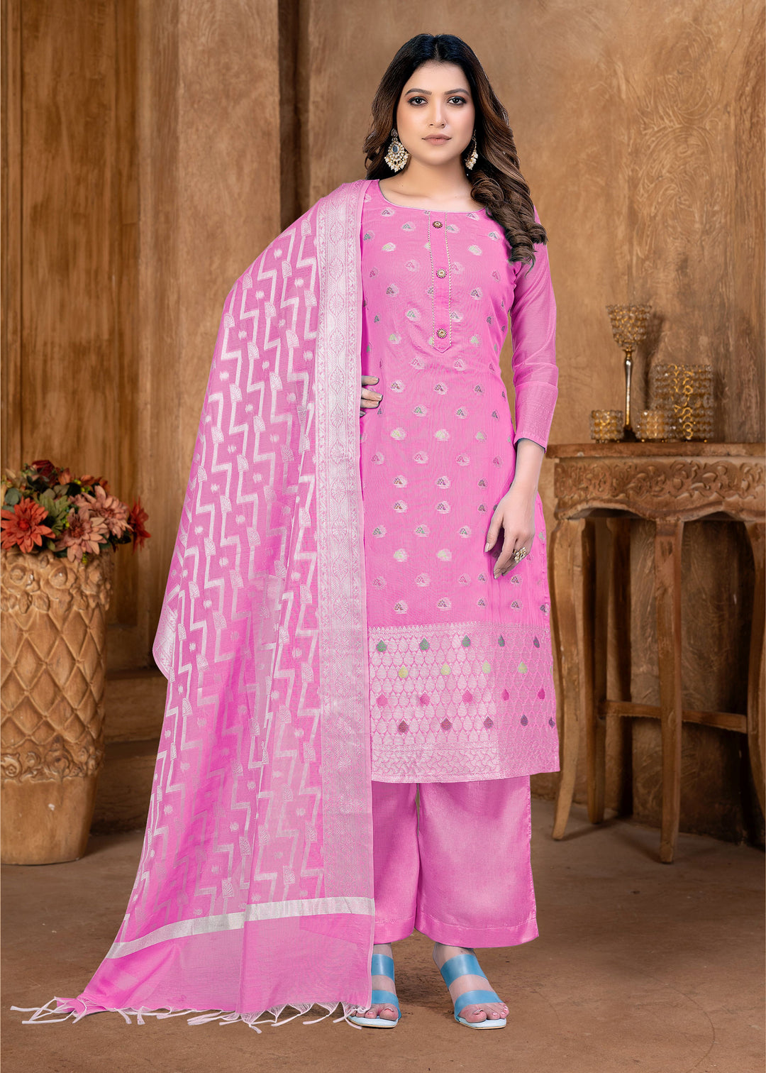 Banarasi Silk Salwar Kameez | Elegant Woven Designer