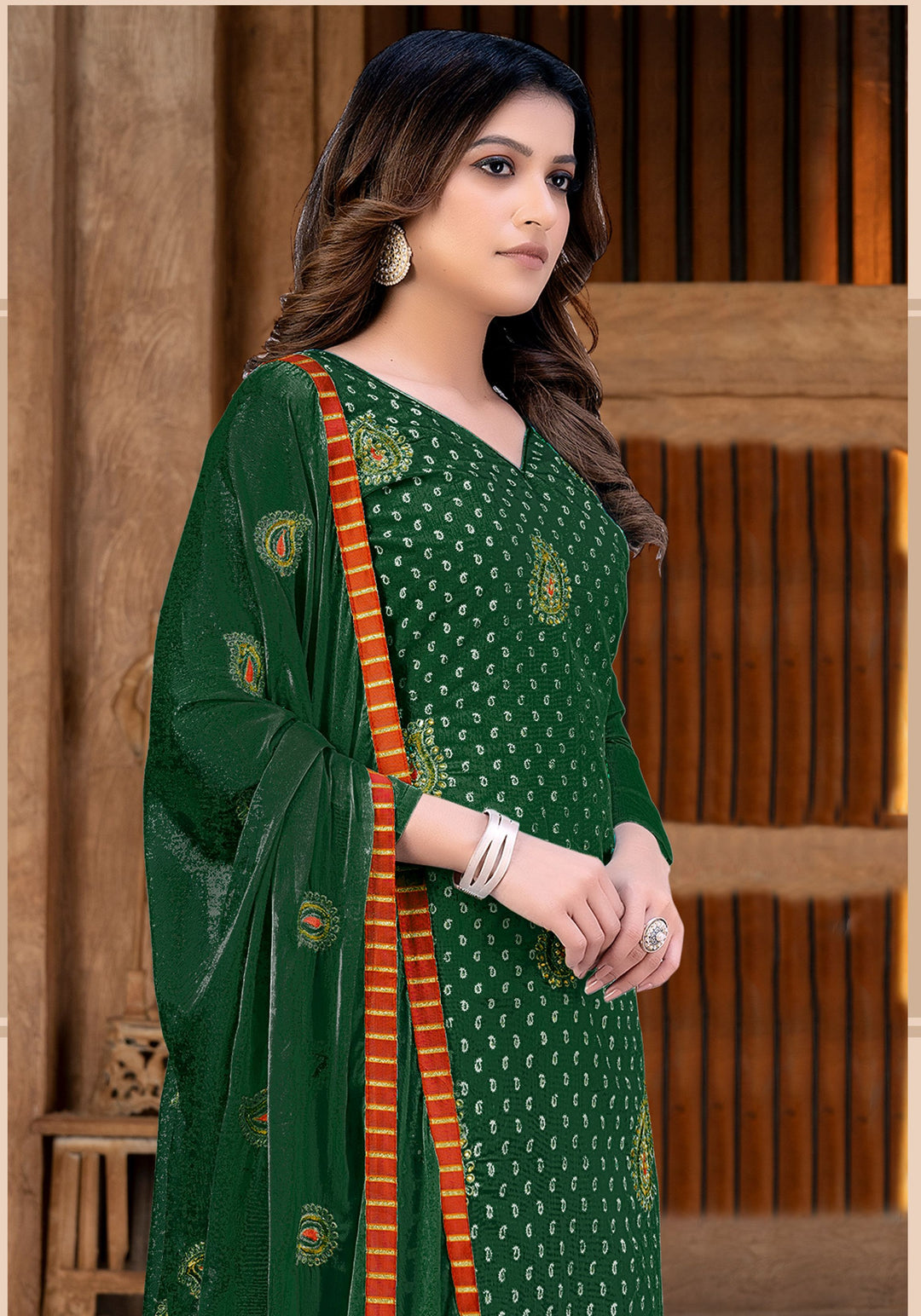 Designer Embroidered Salwar Kameez | Modal-Chanderi & Santoon