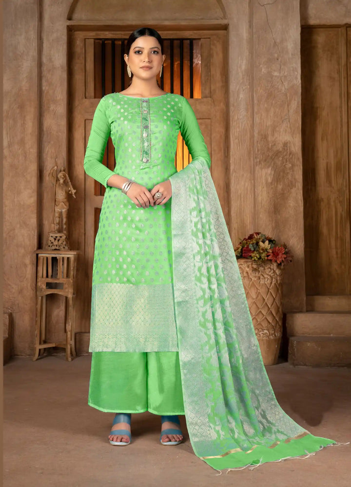 Banarasi Silk Salwar Kameez | Wevon Jacquard Designer for Festive Wear