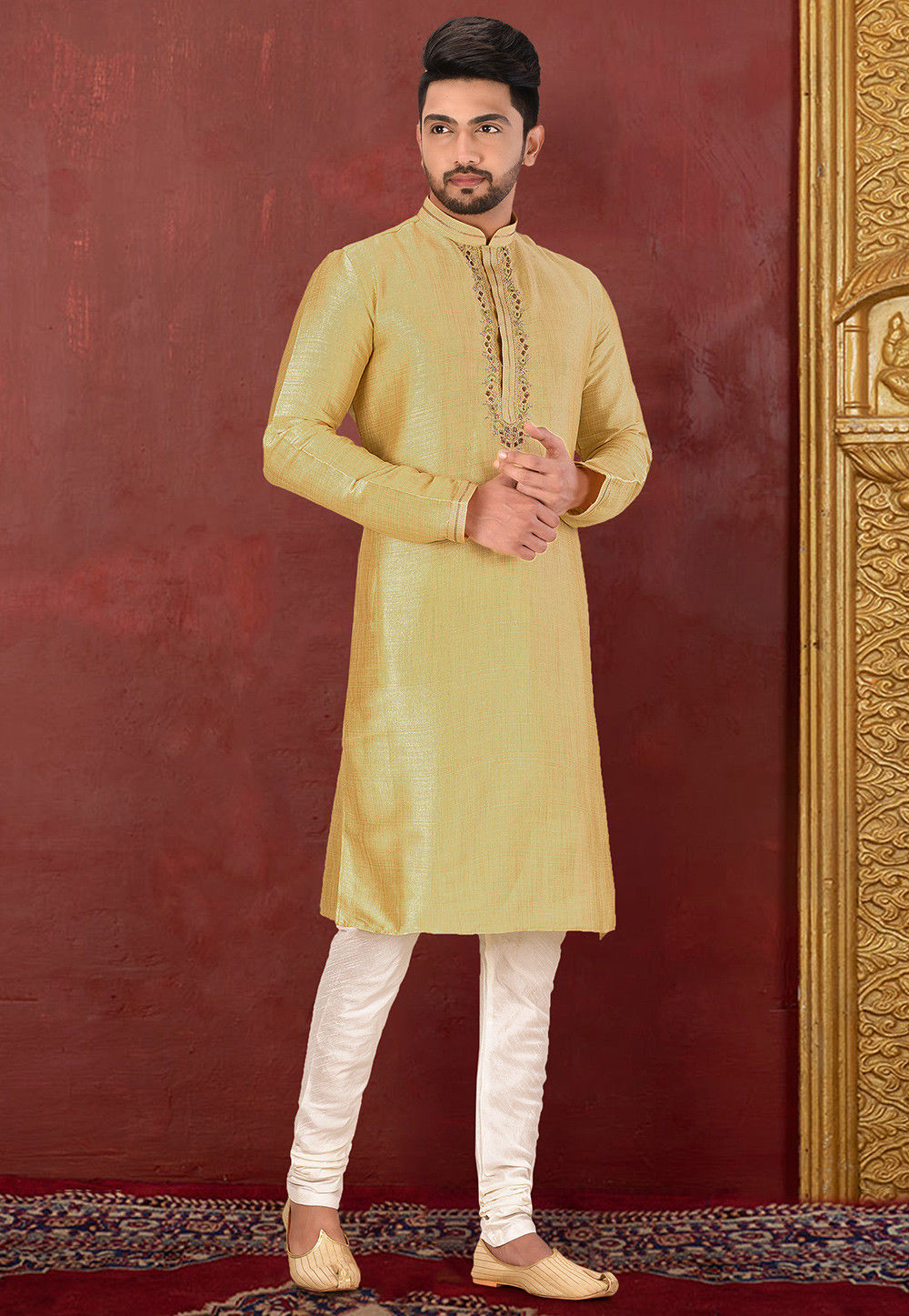 Royal Silk Mulberry Kurta Pajama Set | Jardosi & Resham Work Festive Wear