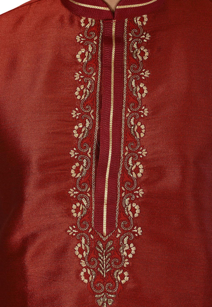 Royal Silk Mulberry Kurta Pajama Set | Jardosi & Resham Work Festive Wear