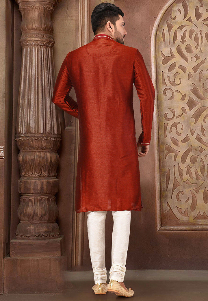 Royal Silk Mulberry Kurta Pajama Set | Jardosi & Resham Work Festive Wear