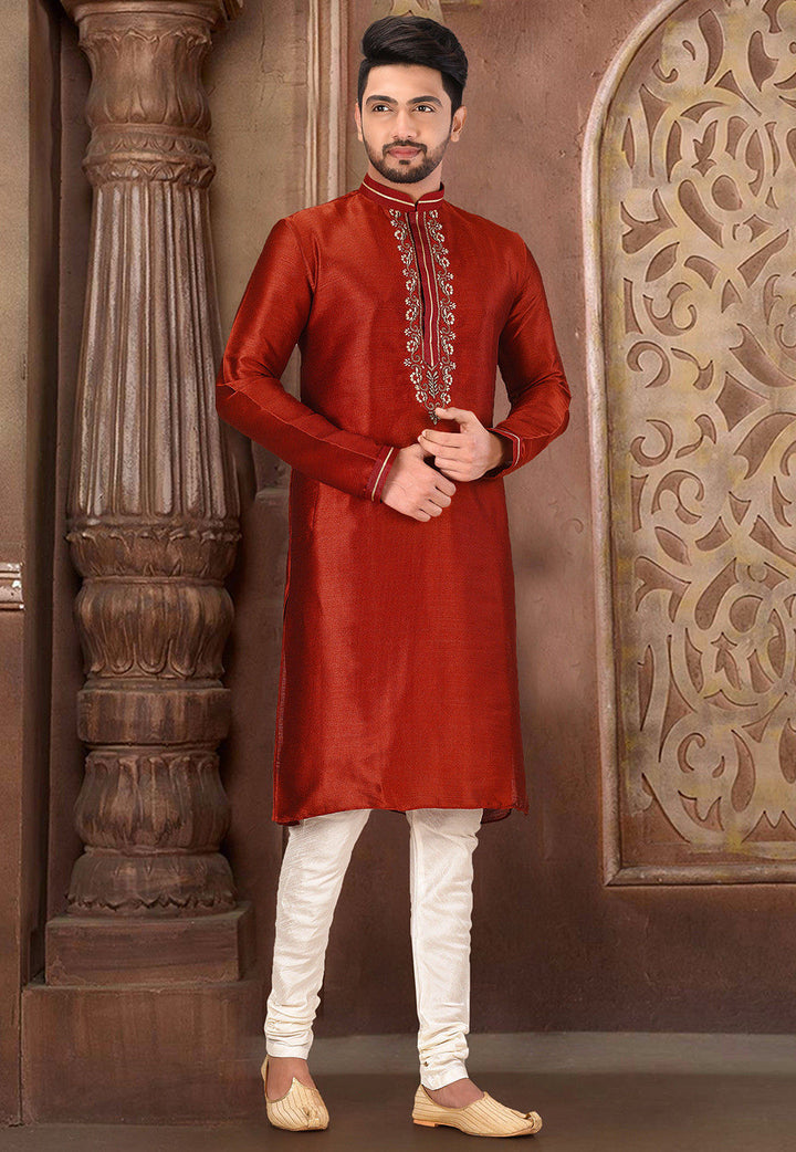 Royal Silk Mulberry Kurta Pajama Set | Jardosi & Resham Work Festive Wear