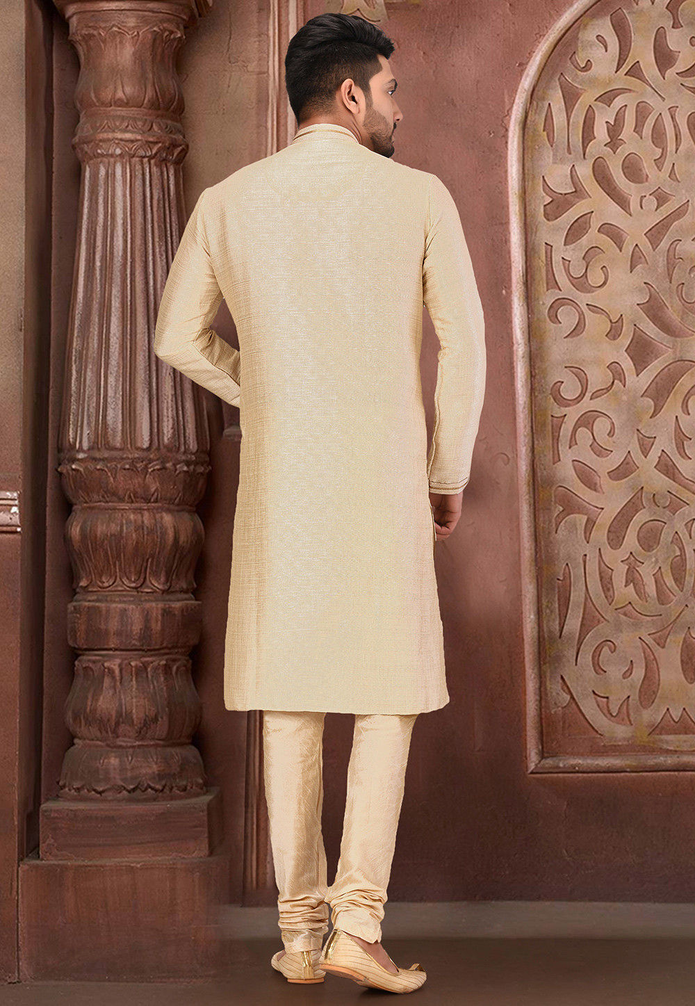 Royal Silk Mulberry Kurta Pajama Set | Jardosi & Resham Work Festive Wear