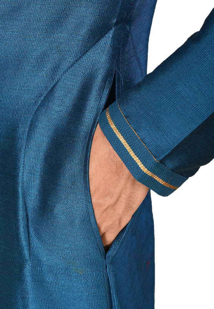Royal Silk Mulberry Kurta Pajama Set | Jardosi & Resham Work Festive Wear