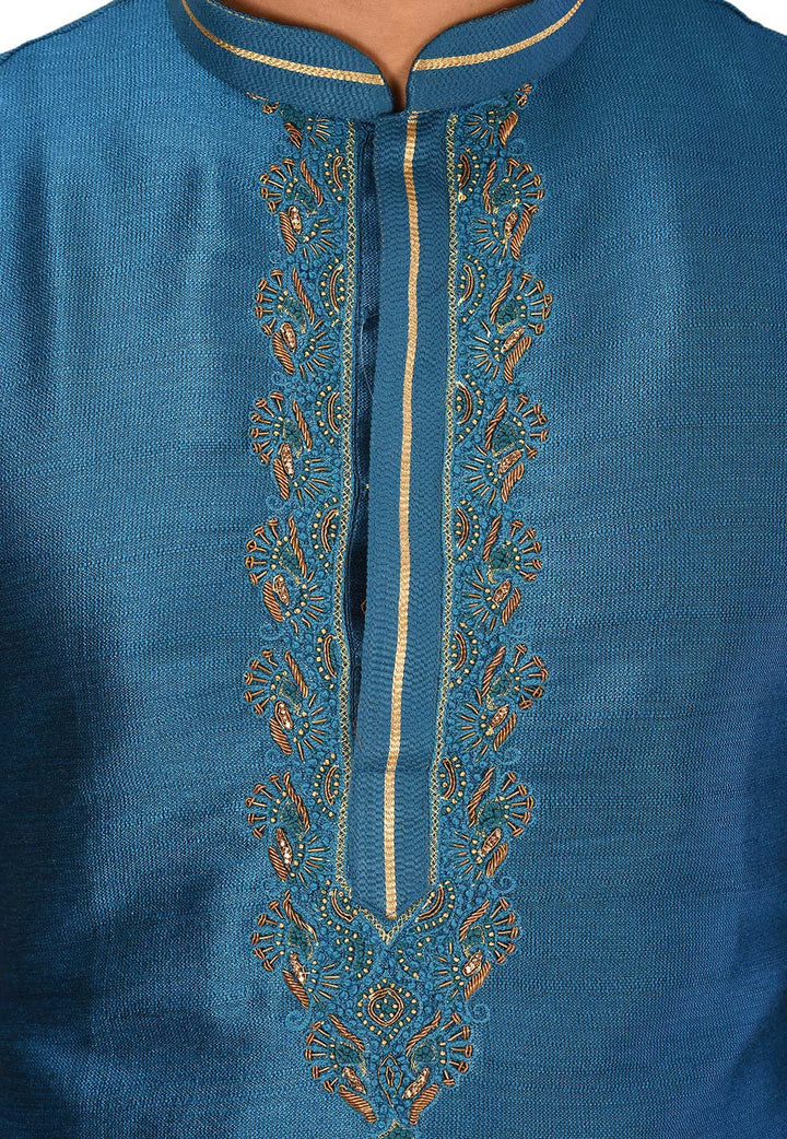 Royal Silk Mulberry Kurta Pajama Set | Jardosi & Resham Work Festive Wear