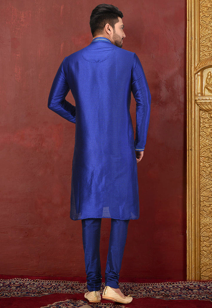 Royal Silk Mulberry Kurta Pajama Set | Jardosi & Resham Work Festive Wear