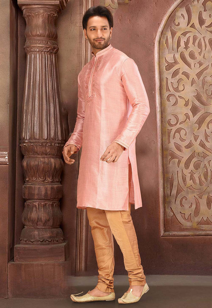 Elegant Kurta Pajama Set | Art Silk Pajama Jardosi Hand Work