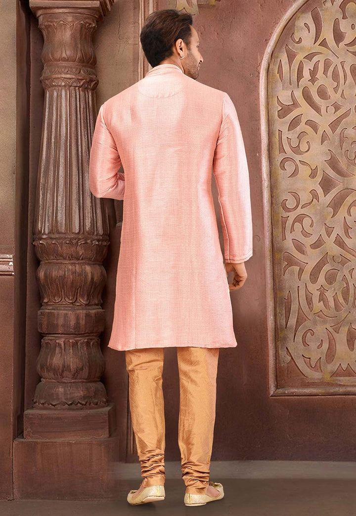 Elegant Kurta Pajama Set | Art Silk Pajama Jardosi Hand Work
