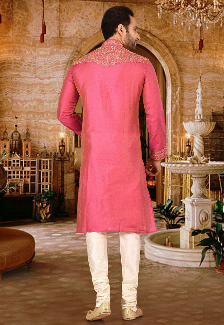 Stylish Pink Kurta Pajama | Heavy Designer Embroidery Work