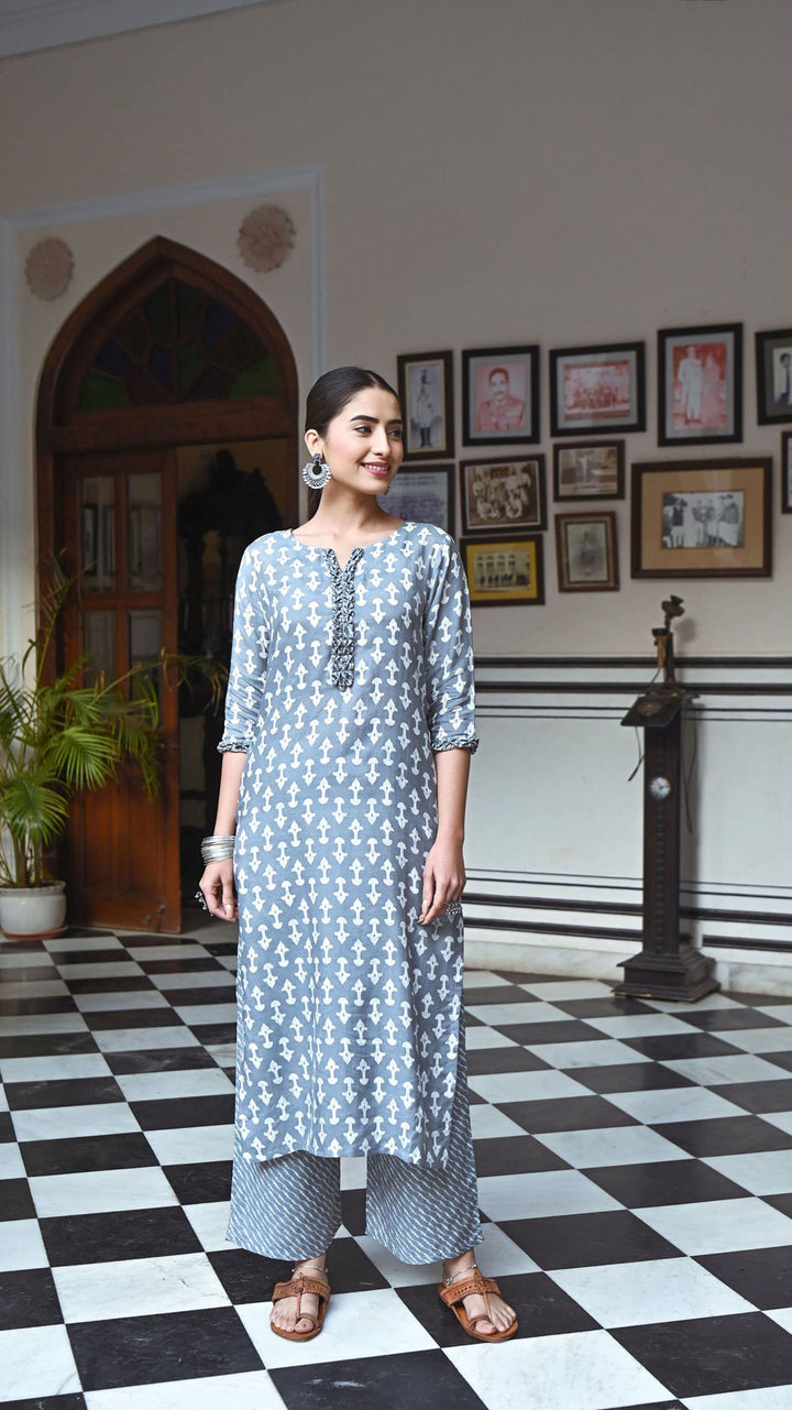 Casual Wear Grey Kurti Set | Perfect Indian Ethnic Outfit for Women