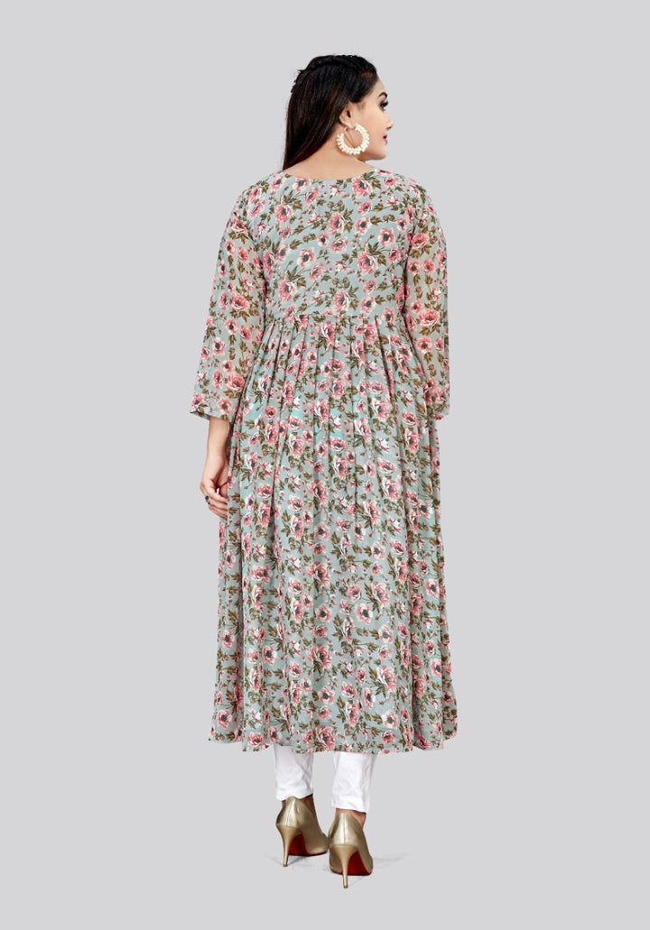 Elegant Georgette Long Kurti | Designer Printed Kurti for Women