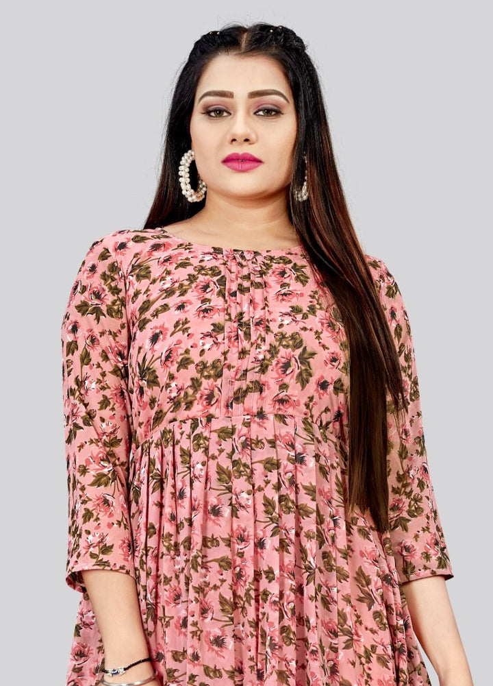 Elegant Georgette Long Kurti | Designer Printed Kurti for Women