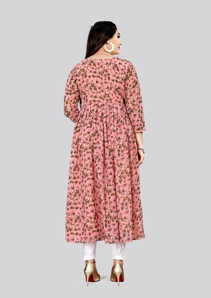 Elegant Georgette Long Kurti | Designer Printed Kurti for Women