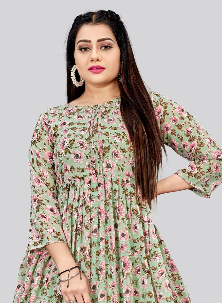 Elegant Georgette Long Kurti | Designer Printed Kurti for Women