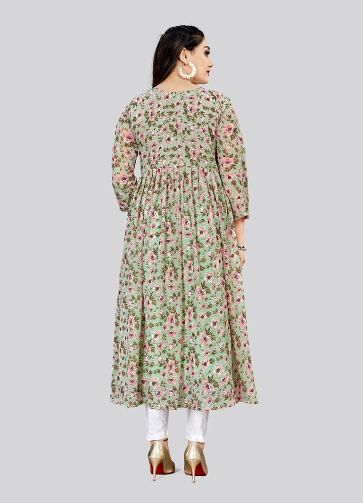 Elegant Georgette Long Kurti | Designer Printed Kurti for Women