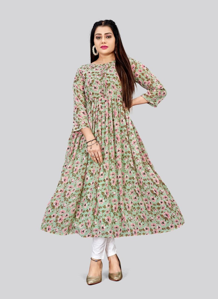 Elegant Georgette Long Kurti | Designer Printed Kurti for Women