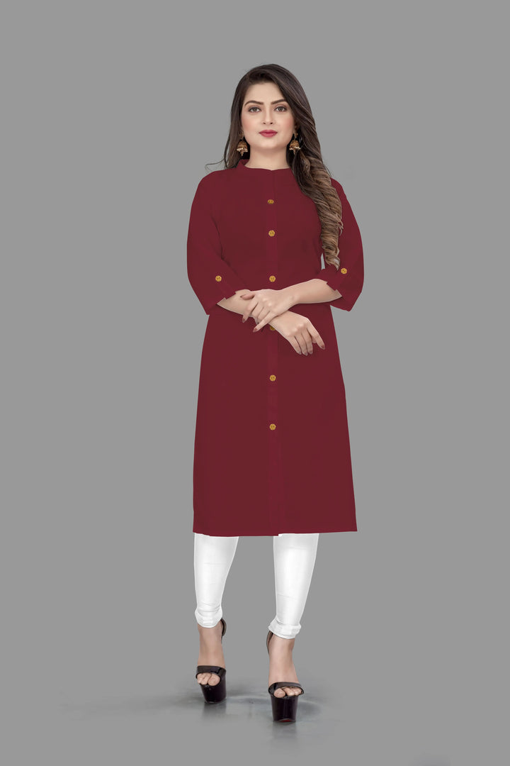 Elegant Women’s Kurti | Cotton Slub Fabric with Solid Design
