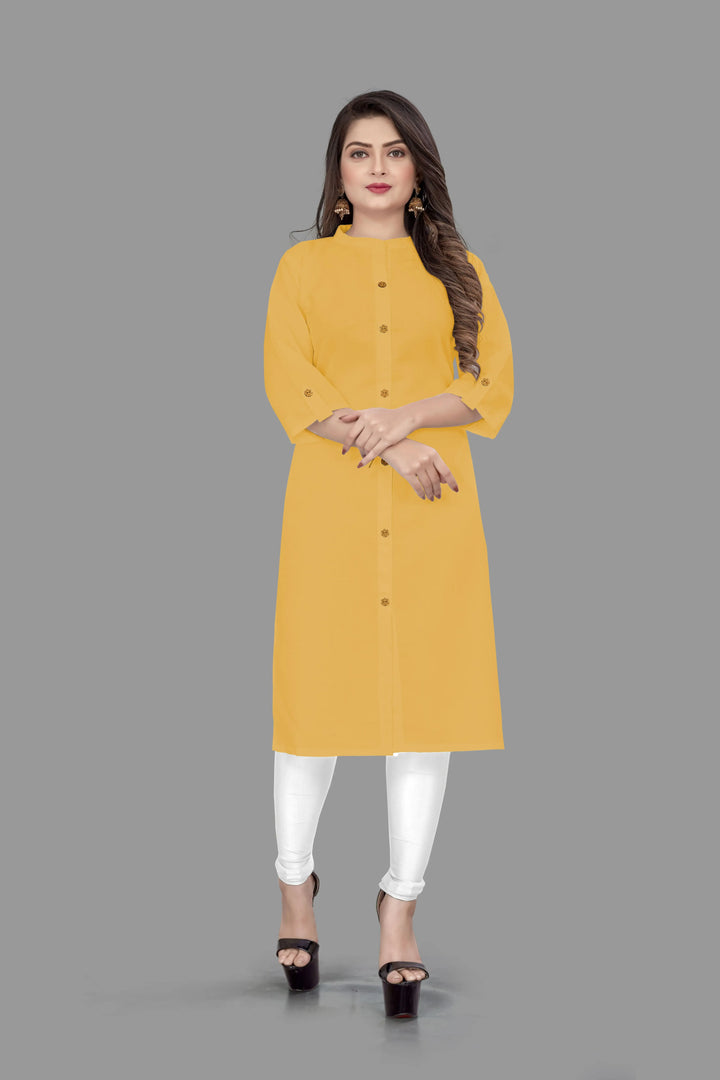 Elegant Women’s Kurti | Cotton Slub Fabric with Solid Design